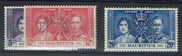 Image of Mauritius SG 249S/51S LMM British Commonwealth Stamp